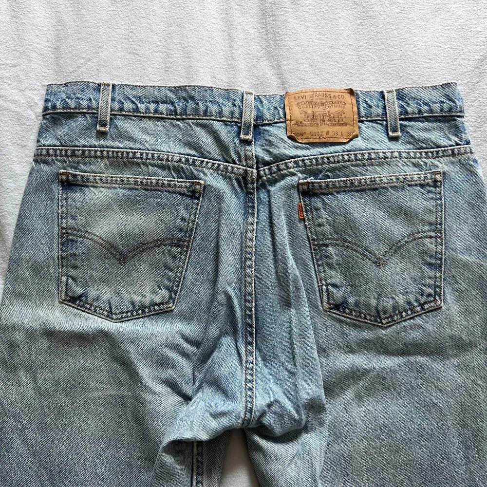 Vintage Levi’s 505 Orange Tab Straight Leg Jeans 38x30 - Picture 3 of 7